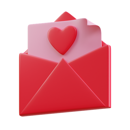 Carta de amor  3D Icon