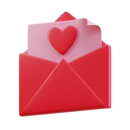 Carta de amor  3D Icon