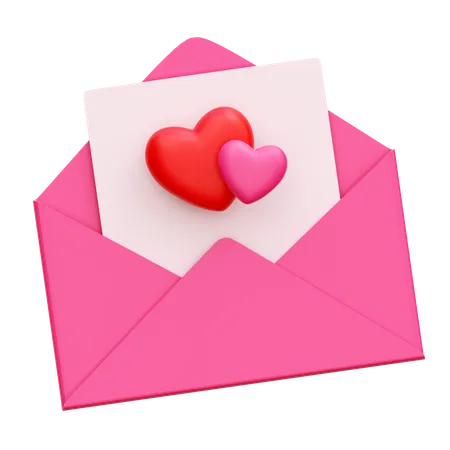 Carta de amor  3D Icon