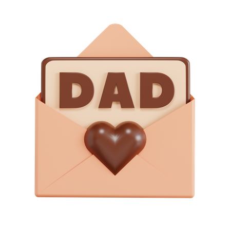 Carta del dia del padre  3D Icon