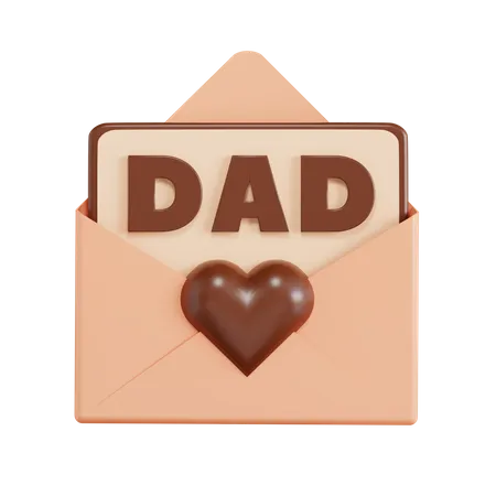 Carta del dia del padre  3D Icon