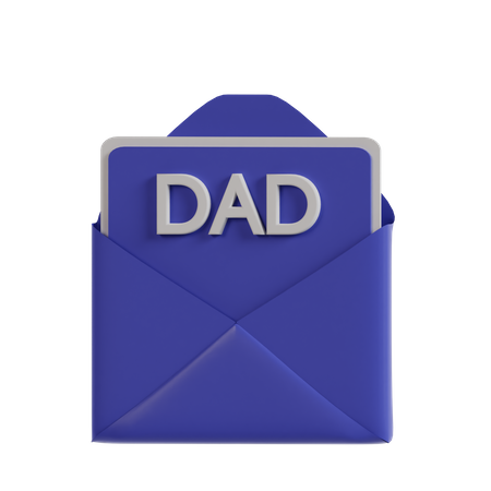 Carta del dia del padre  3D Icon