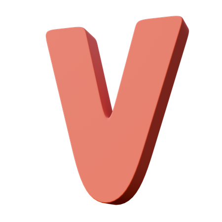 Letra v  3D Icon