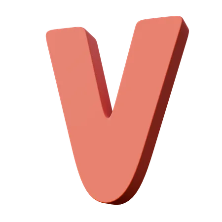 Letra v  3D Icon