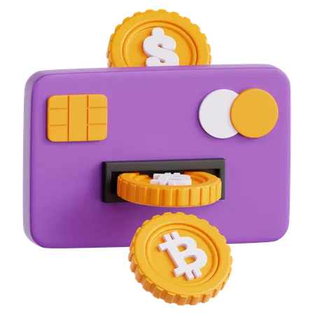 Carte bitcoin  3D Icon