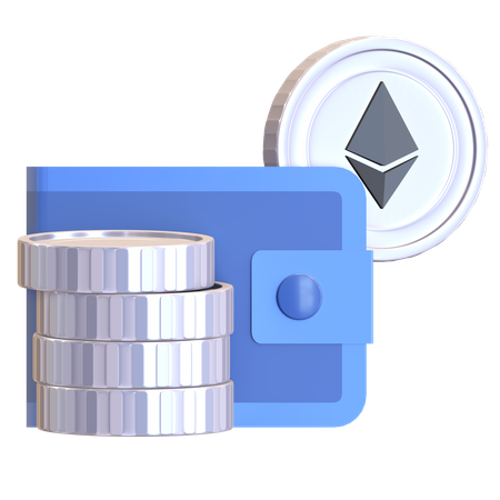 Carteira digital ethereum  3D Illustration