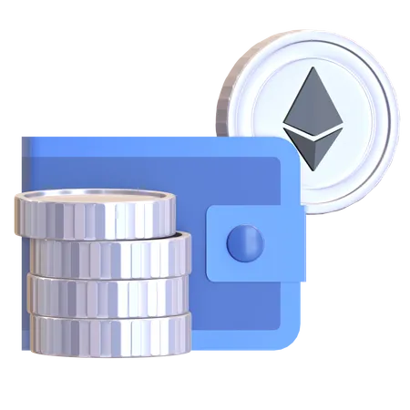 Carteira digital ethereum  3D Illustration