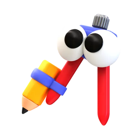 Cartoon Compass  3D Icon