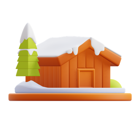 Casa de Inverno  3D Illustration