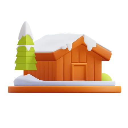 Casa de Inverno  3D Illustration