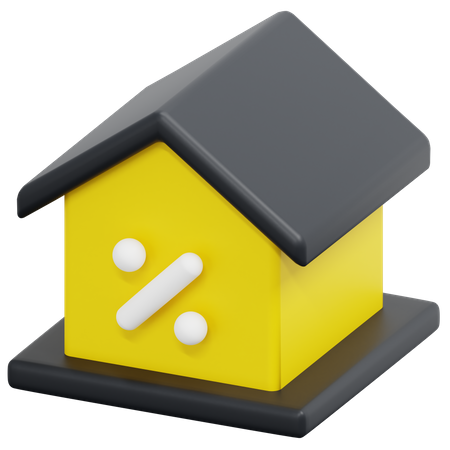 Descuento de casa  3D Icon