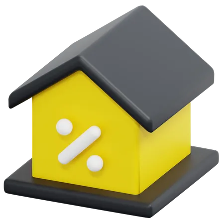 Descuento de casa  3D Icon