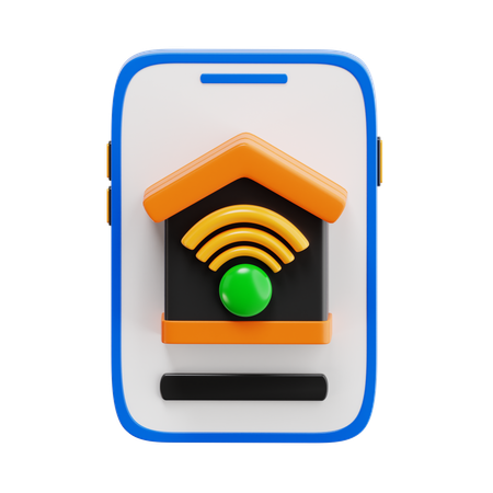 Teléfono inteligente en casa  3D Icon