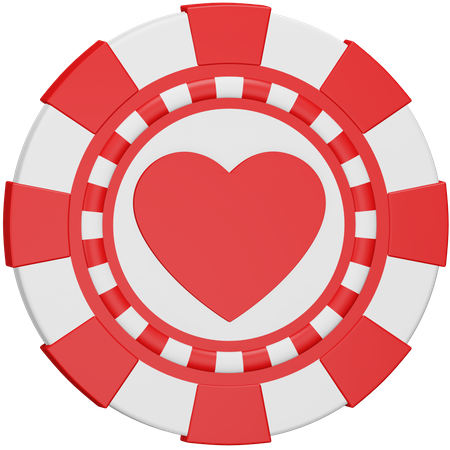 Casino Chip Heart  3D Icon