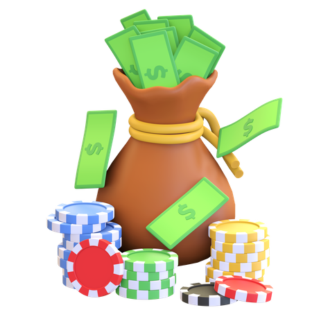 Casino Winning  3D Illustration