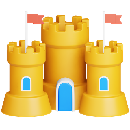 Castelo de praia  3D Icon