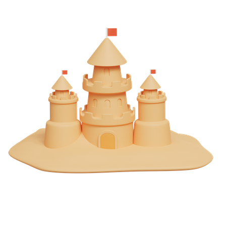 Castillo de arena  3D Icon