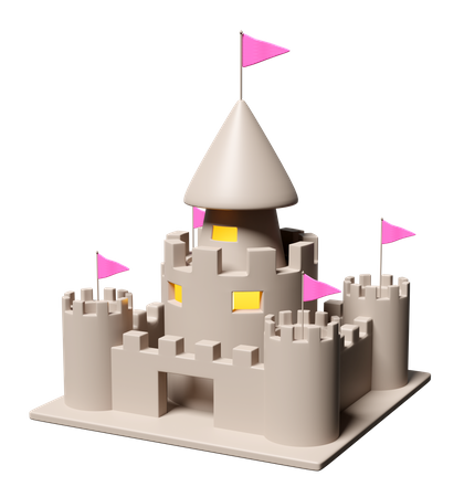 Castillo de arena  3D Icon