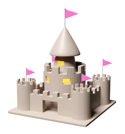 Castillo de arena  3D Icon