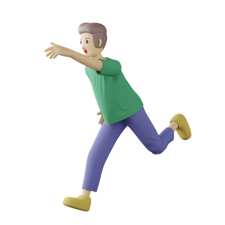 Casual person chasing pose  3D Illustration