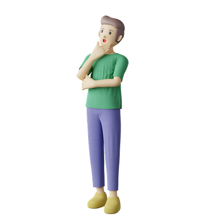 Casual person confused pose  3D Illustration