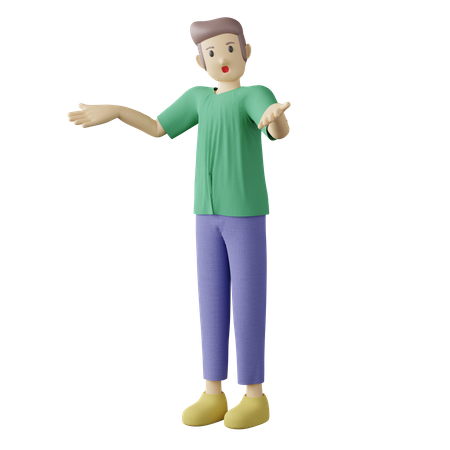 Casual person don't know pose  3D Illustration