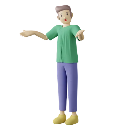 Casual person don't know pose  3D Illustration