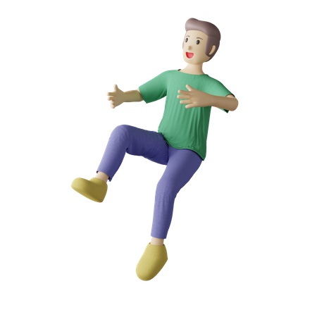 Casual person floating pose  3D Illustration