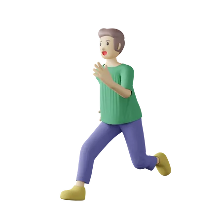 Casual person running pose  3D Illustration