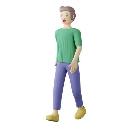 Casual person walking pose  3D Illustration