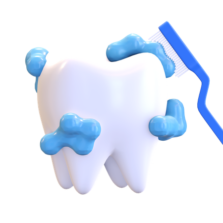 Lavando los dientes  3D Illustration