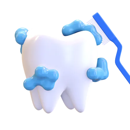 Lavando los dientes  3D Illustration