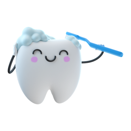 Cepillarse los dientes  3D Illustration