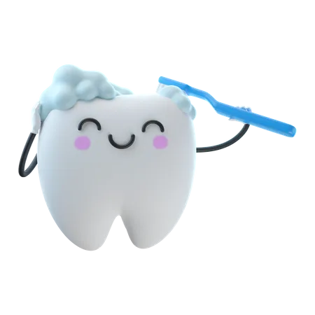 Cepillarse los dientes  3D Illustration