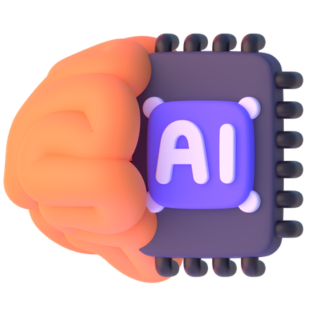 Cérebro de Inteligência Artificial  3D Icon