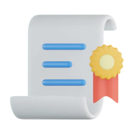 Certificado  3D Icon