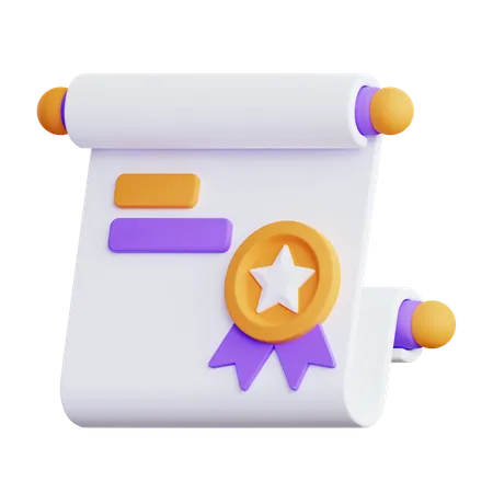 Certificado  3D Icon