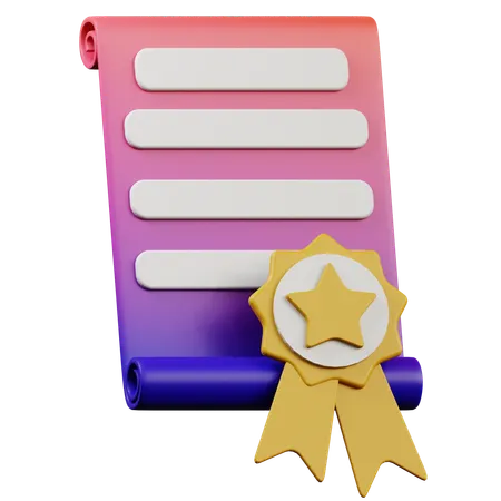 Certificado  3D Icon