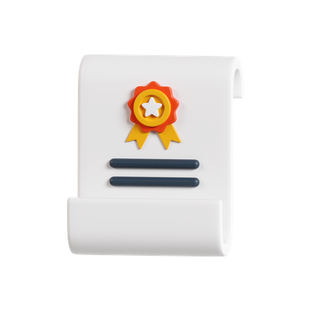 Certificado  3D Icon