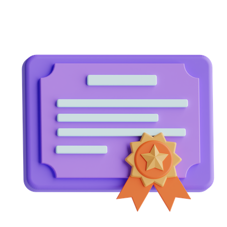 Certificado  3D Icon