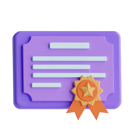 Certificado  3D Icon