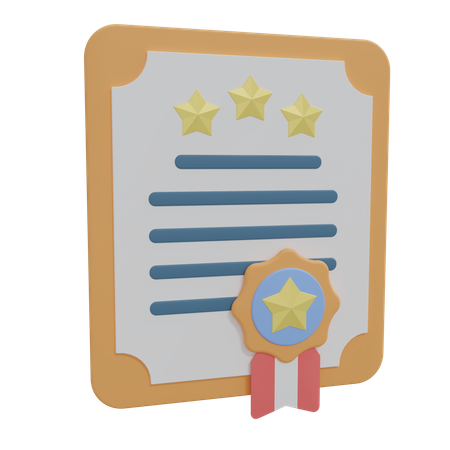 Certificado  3D Icon