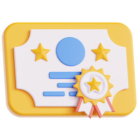 Certificado  3D Icon