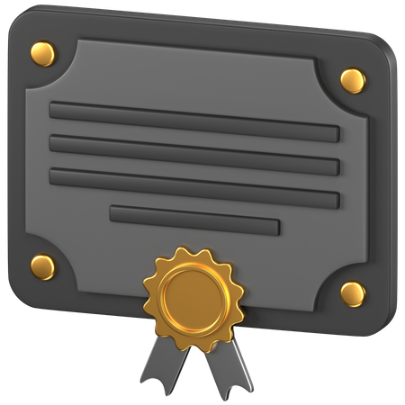 Certificado  3D Icon