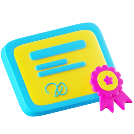 Certificado  3D Icon