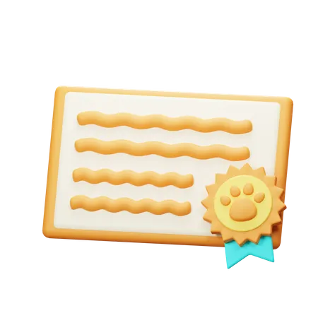 Certificado de animal de estimação  3D Icon