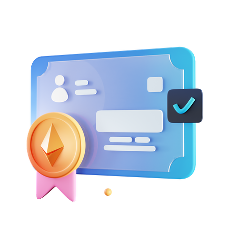 Certificado nft  3D Icon