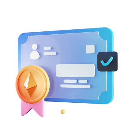 Certificado nft  3D Icon