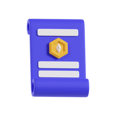 Certificado nft  3D Icon