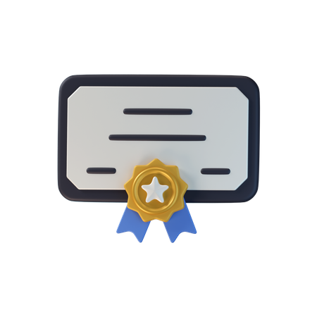 Certificado  3D Icon